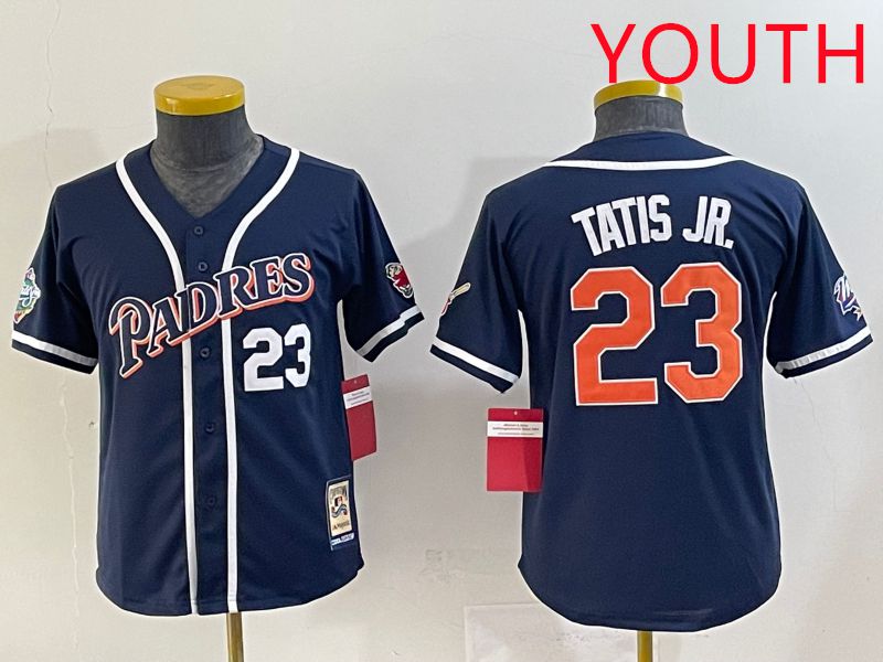 Youth 2025 San Diego Padres #23 Tatis jr Blue Throwback Game Nike MLB Jersey style 21